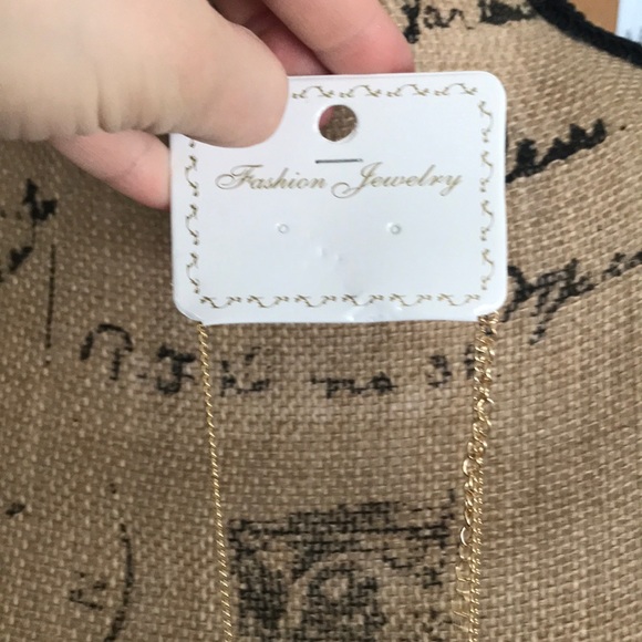 2 left! Gold Tear Drop Fringe Necklace - Picture 6 of 6